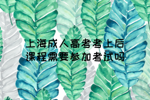 上海成人高考考上后課程需要參加考試嗎