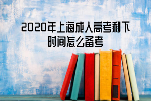 2020年上海成人高考剩下時間怎么備考