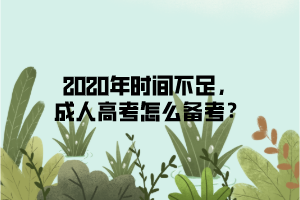 2020年時間不足，成人高考怎么備考？