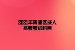 2021年青浦區成人高考考試科目
