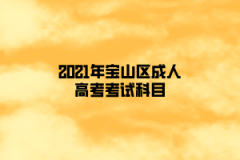 2021年寶山區(qū)成人高考考試科目