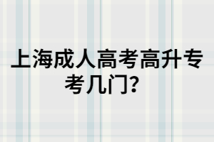 上海成人高考高升?？紟组T？
