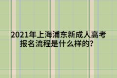 2021年上海浦東新成人高考報名流程是什么樣的？
