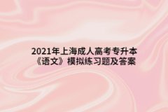 2021年上海成人高考專升本《語文》模擬練習(xí)題及答案（2）