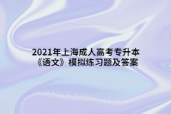 2021年上海成人高考專升本《語文》模擬練習(xí)題及答案（3）