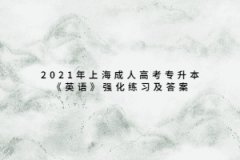 2021年上海成人高考專升本《英語》強化練習及答案二