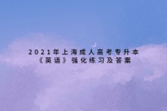 2021年上海成人高考專升本《英語》強化練習及答案七