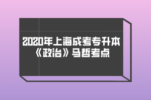 2020年上海成考專升本《政治》馬哲考點(diǎn)