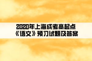 2020年上海成考高起點(diǎn)《語文》預(yù)習(xí)試題及答案