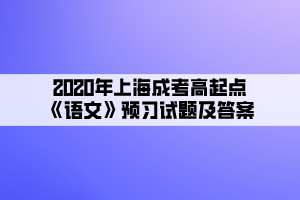 2020年上海成考高起點《語文》預習試題及答案