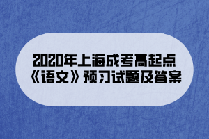 2020年上海成考高起點《語文》預習試題及答案