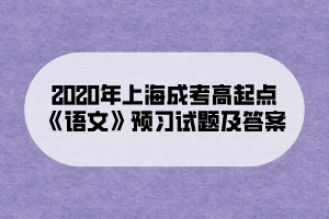 2020年上海成考高起點《語文》預習試題及答案