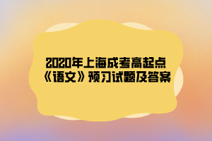 2020年上海成考高起點《語文》預習試題及答案