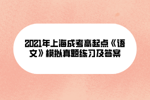 2021年上海成考高起點《語文》模擬真題練習及答案