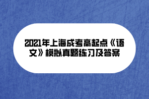 2021年上海成考高起點《語文》模擬真題練習及答案(3)