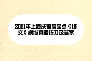 2021年上海成考高起點《語文》模擬真題練習及答案(5)