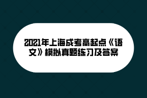 2021年上海成考高起點《語文》模擬真題練習及答案(6)