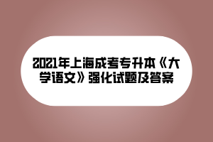 2021年上海成考專升本《大學語文》強化試題及答案
