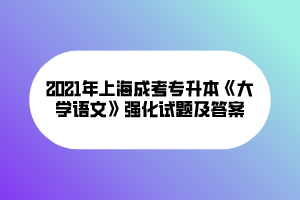 2021年上海成考專升本《大學語文》強化試題及答案