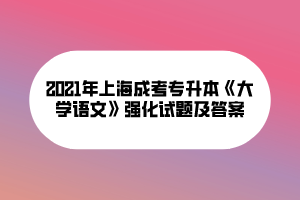 2021年上海成考專升本《大學語文》強化試題及答案