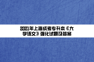 2021年上海成考專升本《大學語文》強化試題及答案