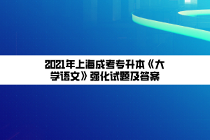 2021年上海成考專升本《大學(xué)語(yǔ)文》強(qiáng)化試題及答案