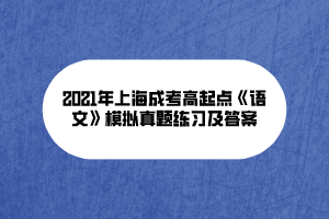2021年上海成考高起點《語文》模擬真題練習及答案