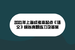 2021年上海成考高起點(diǎn)《語文》模擬真題練習(xí)及答案