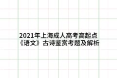2021年上海成人高考高起點(diǎn)《語(yǔ)文》古詩(shī)鑒賞考題及解析