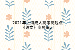 2021年上海成人高考高起點《語文》專項練習
